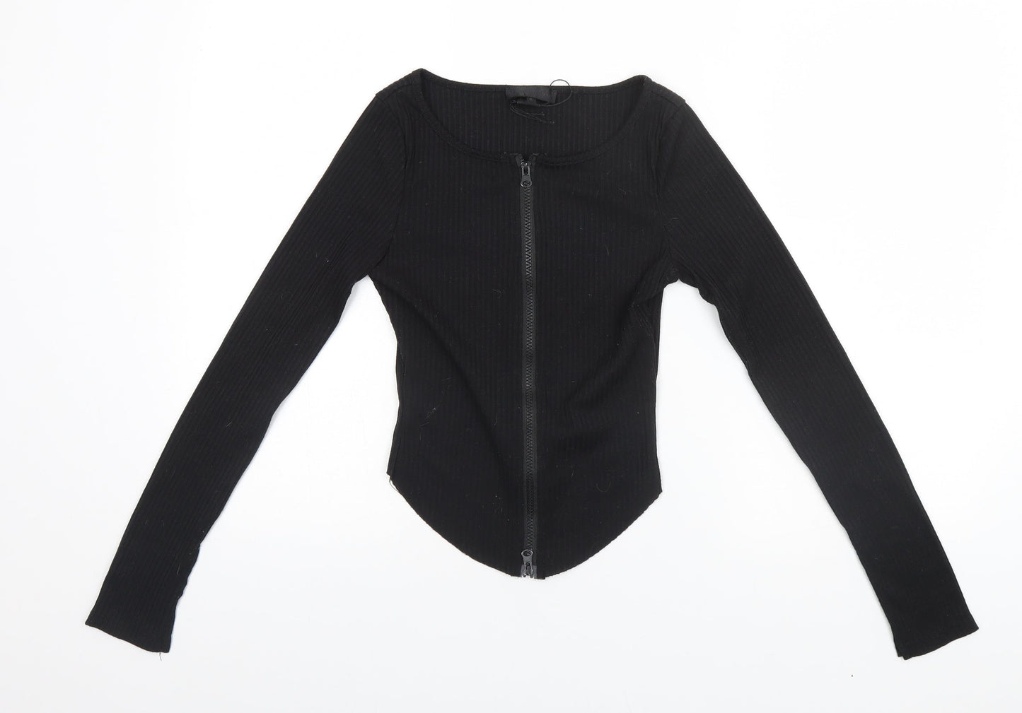Womens UK Size  Preworn Black Full Zip Jumper