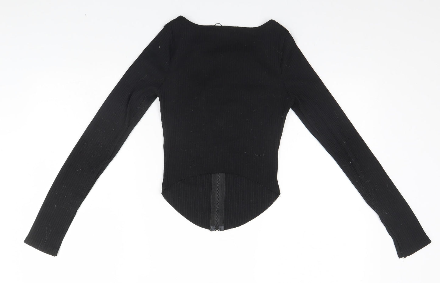 Womens UK Size  Preworn Black Full Zip Jumper
