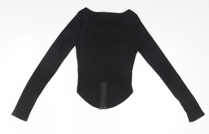 Womens UK Size  Preworn Black Full Zip Jumper