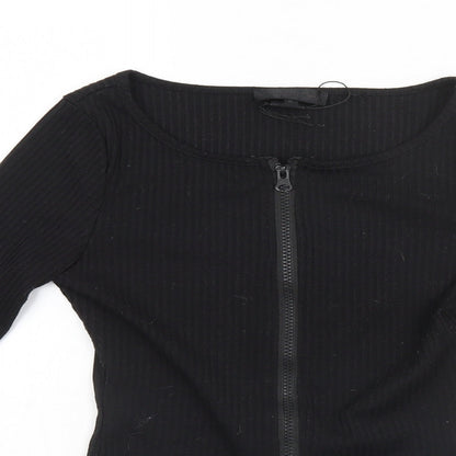 Womens UK Size  Preworn Black Full Zip Jumper