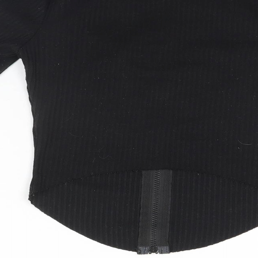 Womens UK Size  Preworn Black Full Zip Jumper