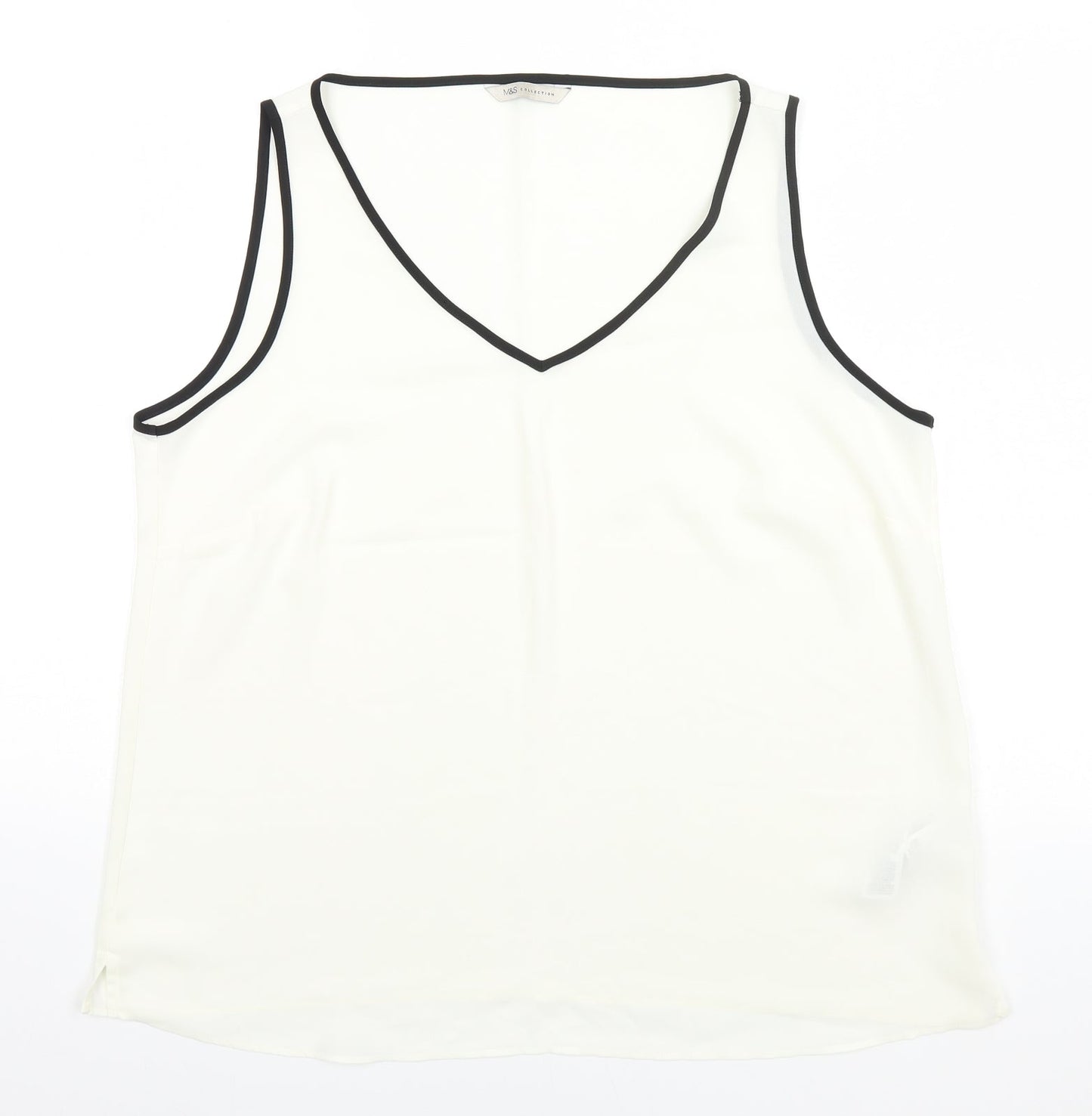 Womens UK Size 18 Marks and Spencer Ivory Basic Tank