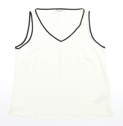 Womens UK Size 18 Marks and Spencer Ivory Basic Tank