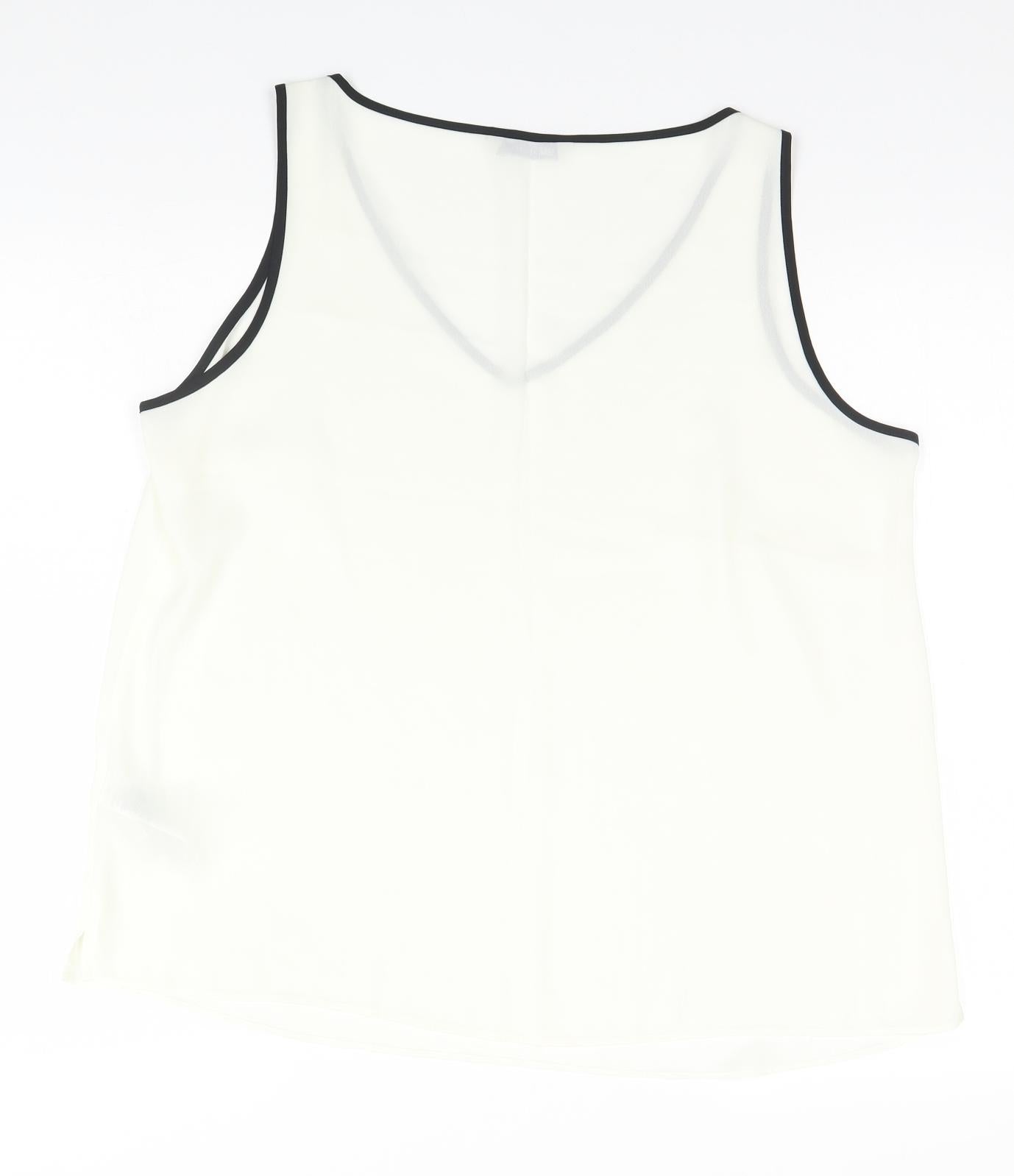Womens UK Size 18 Marks and Spencer Ivory Basic Tank