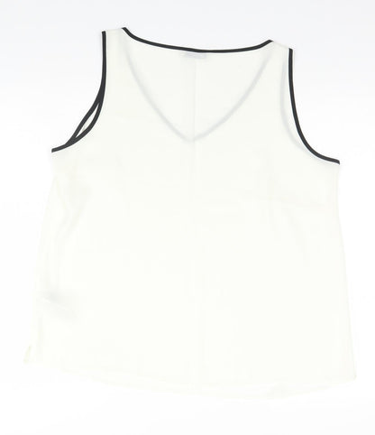 Womens UK Size 18 Marks and Spencer Ivory Basic Tank