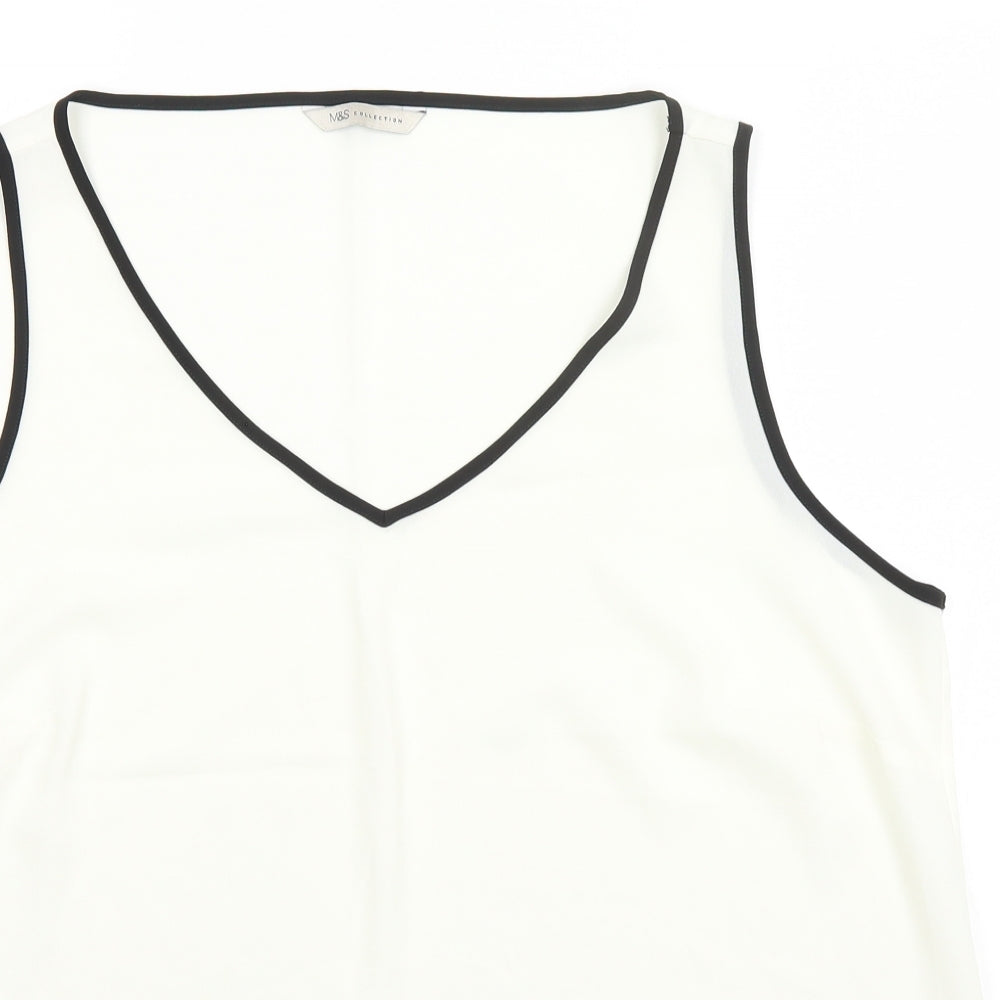 Womens UK Size 18 Marks and Spencer Ivory Basic Tank