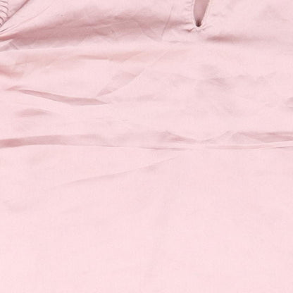 H&M Girls Pink  Polyester Basic T-Shirt Size 10-11 Years Round Neck