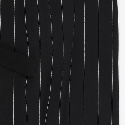 Cameo Womens Black Striped Polyester Trousers  Size 8 L27 in Regular