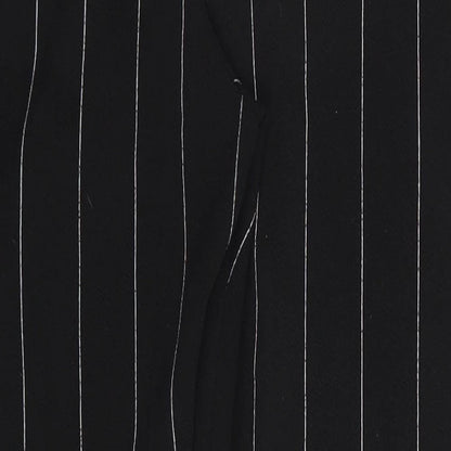 Cameo Womens Black Striped Polyester Trousers  Size 8 L27 in Regular