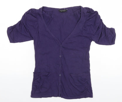 Dorothy Perkins Womens Blue Round Neck  Cotton Cardigan Jumper Size 10