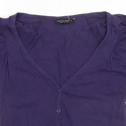 Dorothy Perkins Womens Blue Round Neck  Cotton Cardigan Jumper Size 10