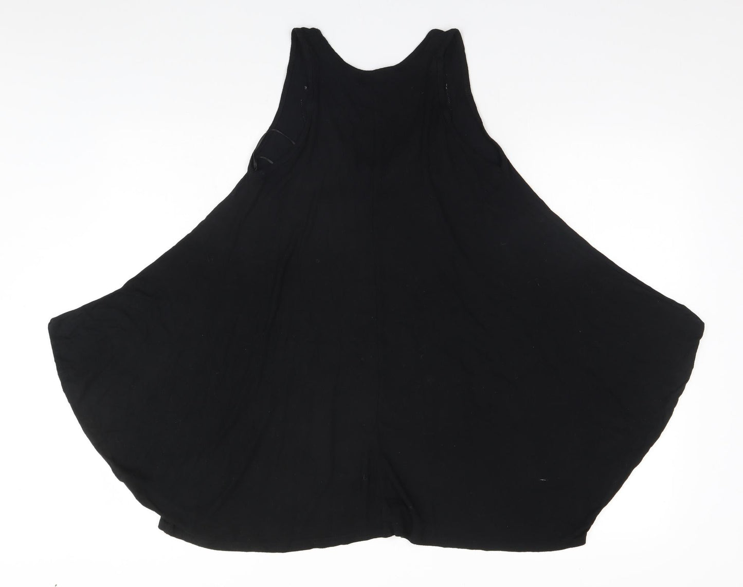 Womens UK Size 8 Ribbon Black Basic Blouse