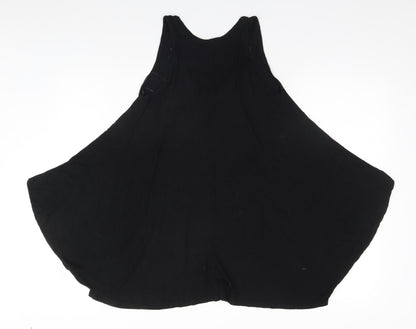 Womens UK Size 8 Ribbon Black Basic Blouse