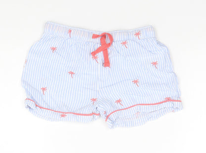 Marks and Spencer Girls Blue Striped Viscose Sailor Shorts Size 9-10 Years  Regular