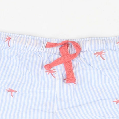 Marks and Spencer Girls Blue Striped Viscose Sailor Shorts Size 9-10 Years  Regular