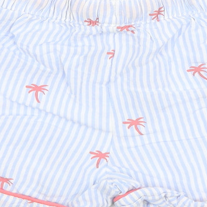Marks and Spencer Girls Blue Striped Viscose Sailor Shorts Size 9-10 Years  Regular