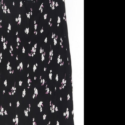 ASOS Womens Black Floral Viscose Pencil Dress  Size 8  Halter