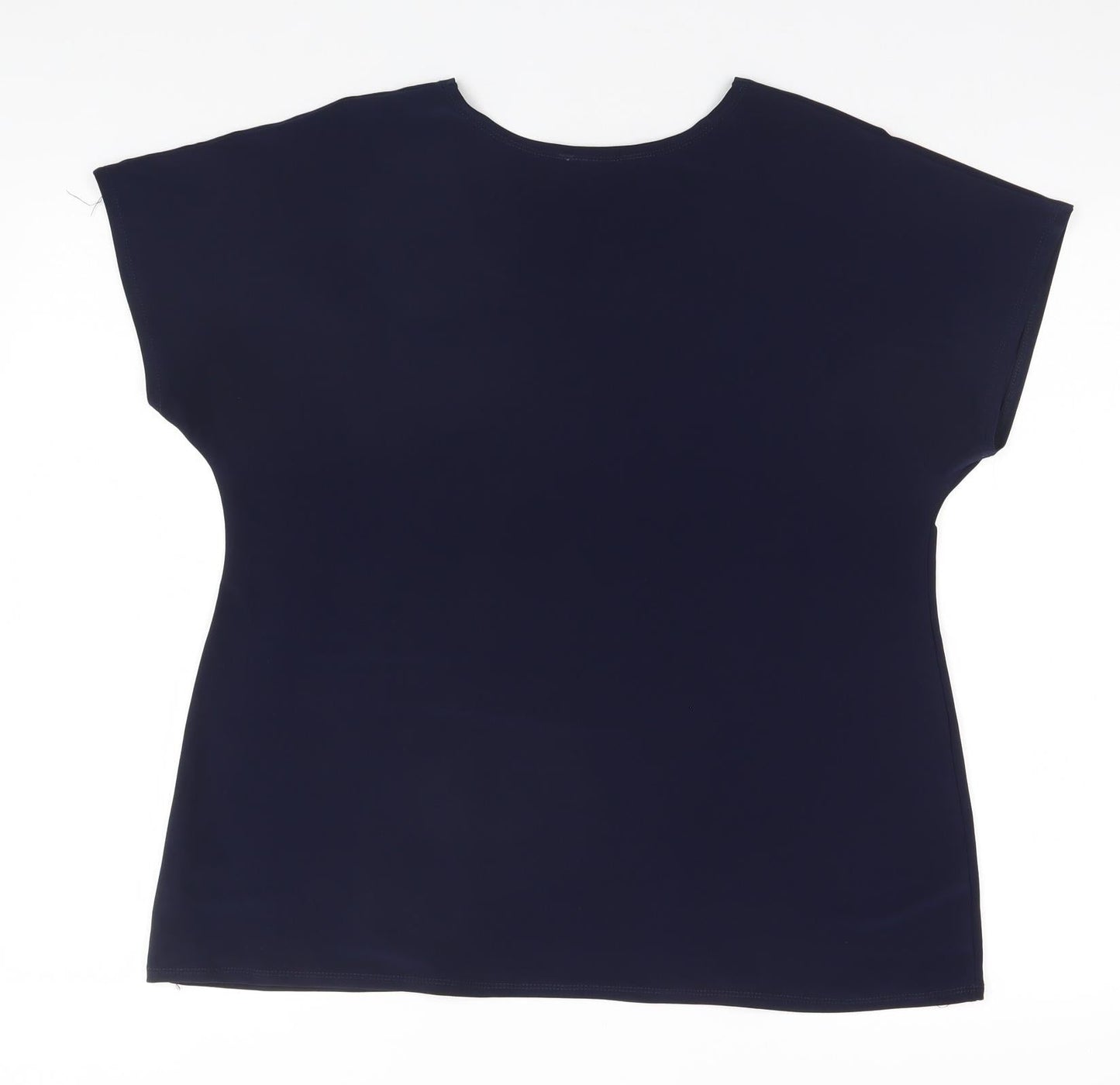 Saloos Womens Blue  Polyester Basic T-Shirt  Round Neck