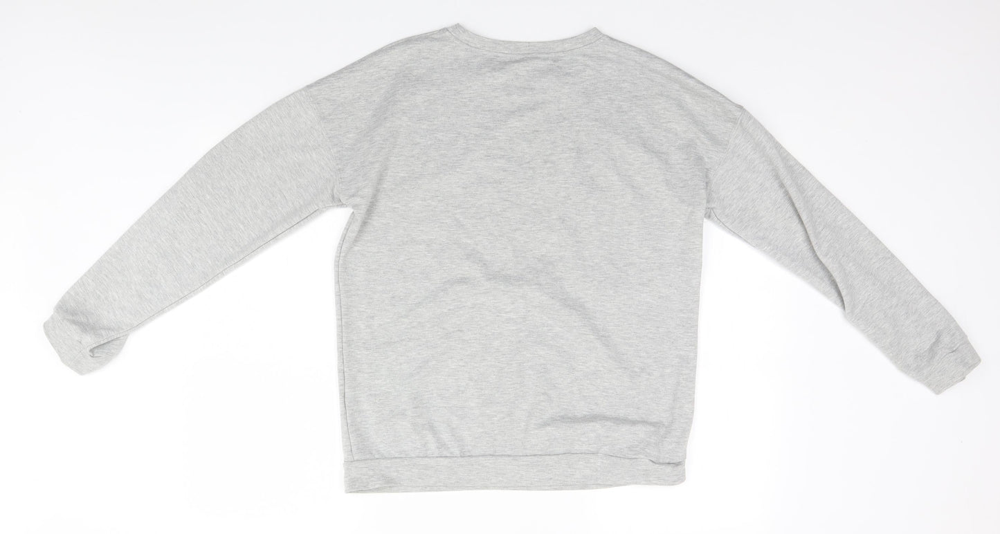 Preworn Womens Grey Round Neck  Cotton Pullover Jumper Size L   - Just Hanging with my Gnomies