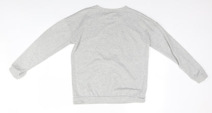 Preworn Womens Grey Round Neck  Cotton Pullover Jumper Size L   - Just Hanging with my Gnomies