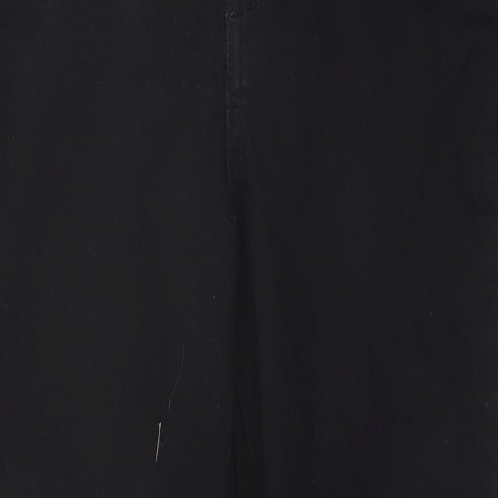 Topshop Womens Black  Cotton Straight Jeans Size 28 in L24 in Regular