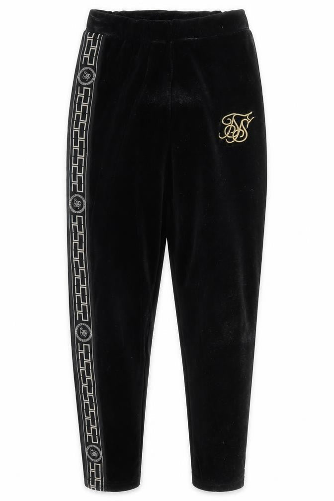 Front view of Preworn women’s black solid lounge pants, size UK 10