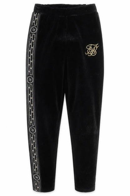 Front view of Preworn women’s black solid lounge pants, size UK 10
