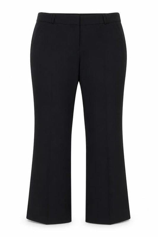 Front view of Atmosphere women’s black polyester dress pants trousers, size UK 12, 29-inch leg regular