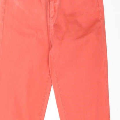 Topshop Womens Red  Cotton Skinny Jeans Size 8 L26 in Regular