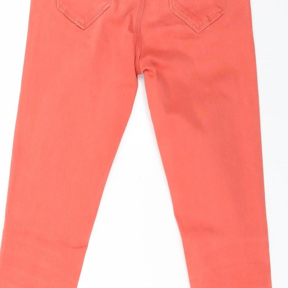 Topshop Womens Red  Cotton Skinny Jeans Size 8 L26 in Regular