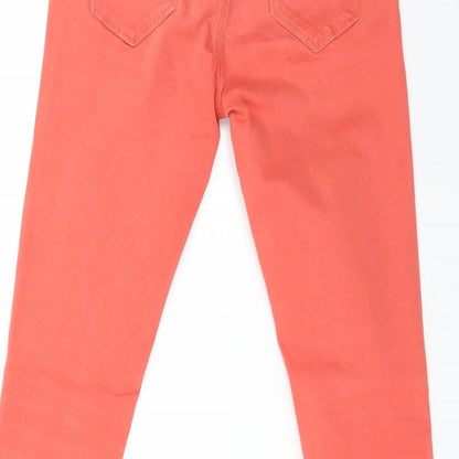 Topshop Womens Red  Cotton Skinny Jeans Size 8 L26 in Regular