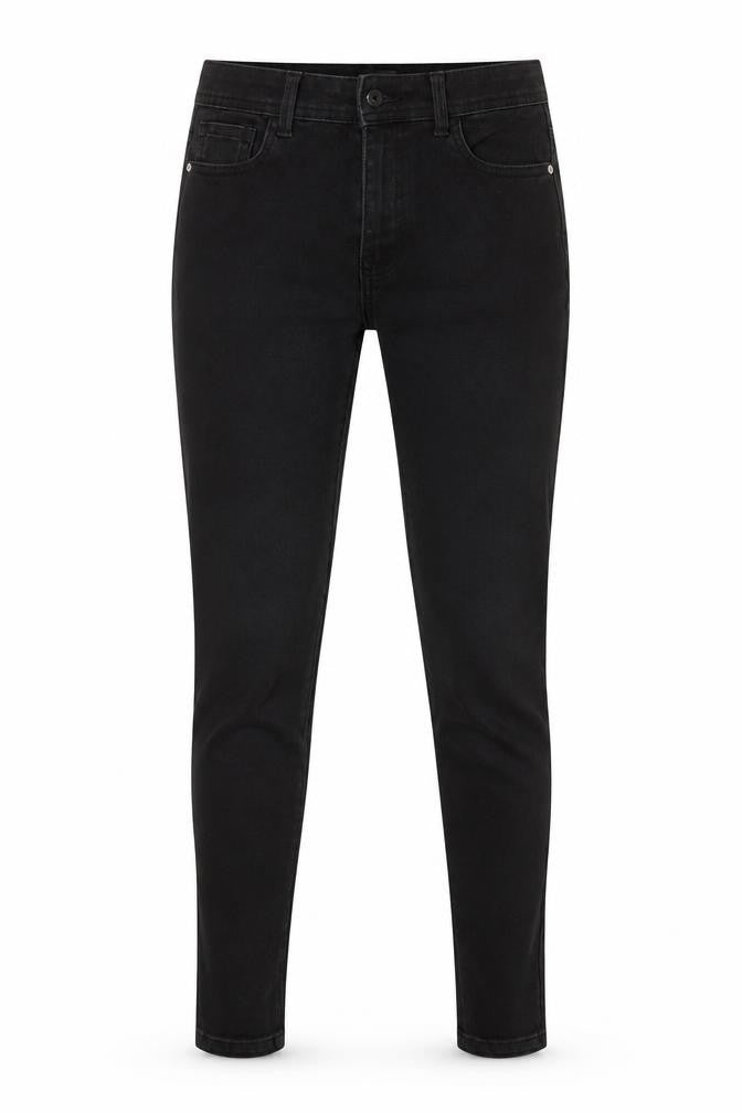 Front view of DENIM CO women’s black cotton skinny jeans, size UK 10, 29-inch leg regular