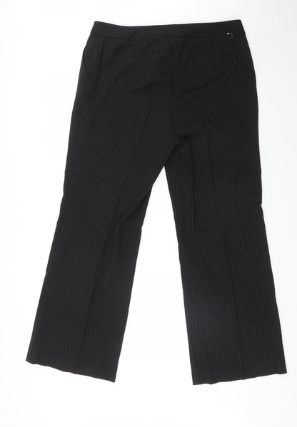 THE DEPARTMENT Womens Black Striped Polyester Dress Pants Trousers Size 18 L31 in Regular