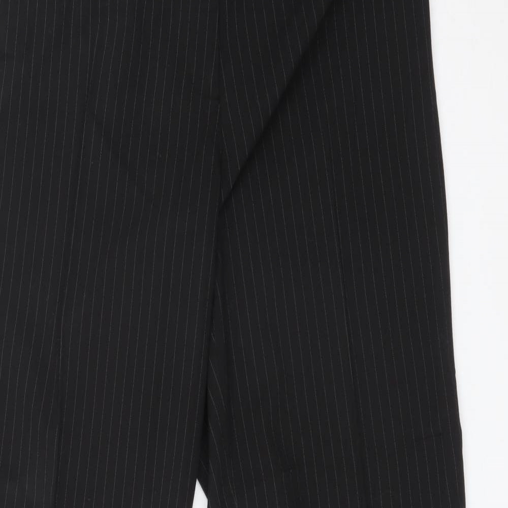 THE DEPARTMENT Womens Black Striped Polyester Dress Pants Trousers Size 18 L31 in Regular
