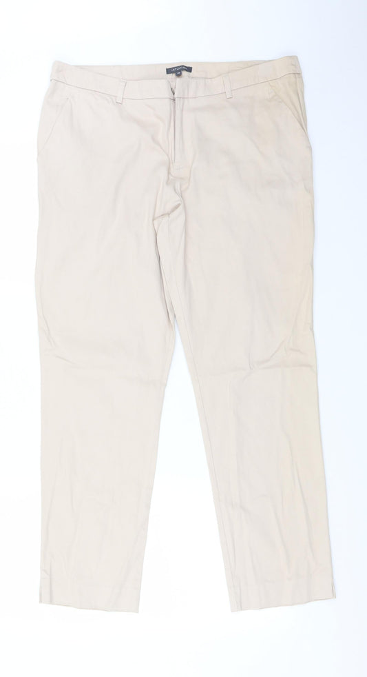 Womens UK Size 14 INTUITION Regular Fit Dress Pants Pink Trousers