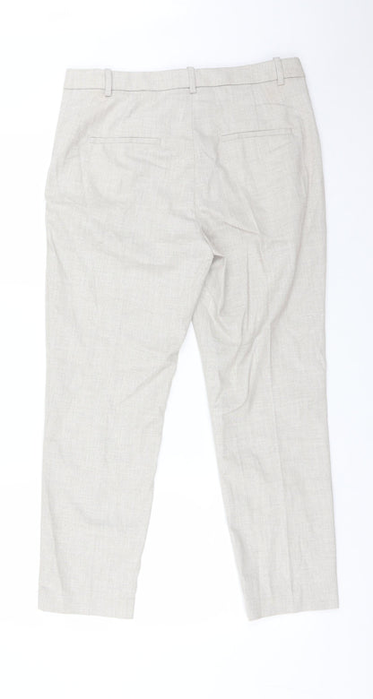 H7M Womens Beige  Polyester Carrot Trousers Size 12 L26 in Regular