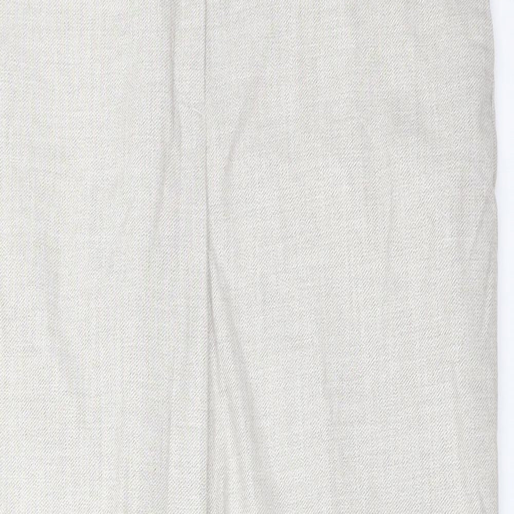H7M Womens Beige  Polyester Carrot Trousers Size 12 L26 in Regular