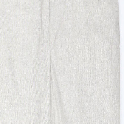 H7M Womens Beige  Polyester Carrot Trousers Size 12 L26 in Regular