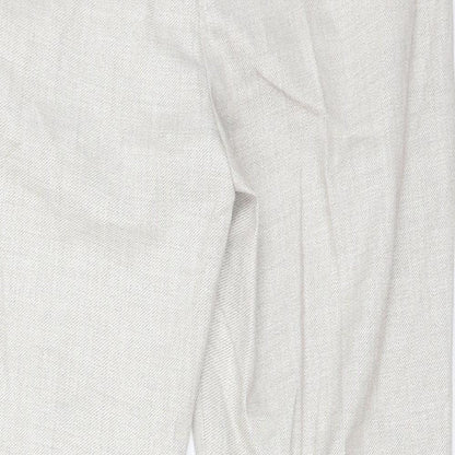 H7M Womens Beige  Polyester Carrot Trousers Size 12 L26 in Regular