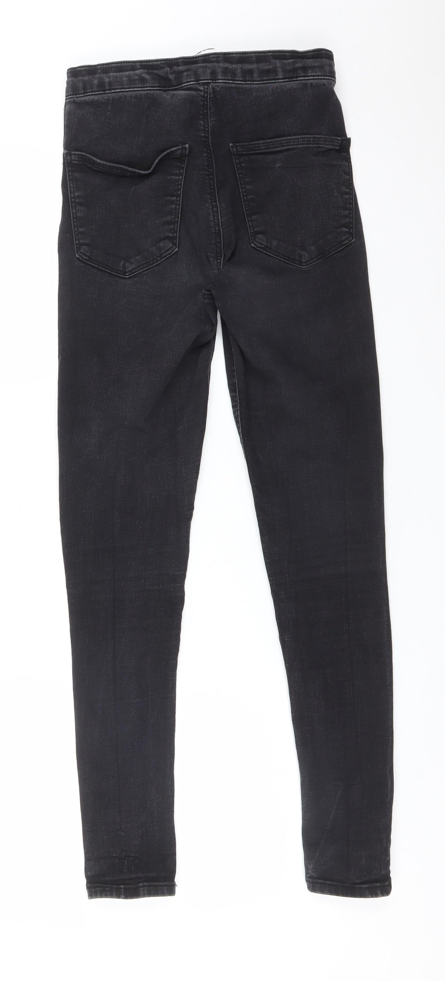 Topshop Womens Black  Cotton Skinny Jeans Size 28 L32 in Regular