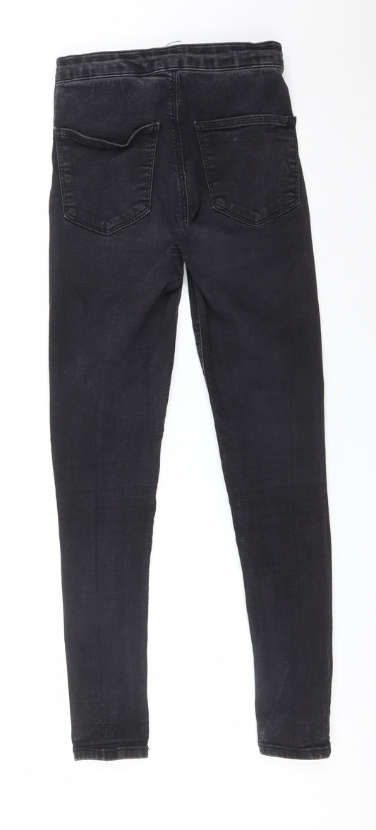 Topshop Womens Black  Cotton Skinny Jeans Size 28 L32 in Regular