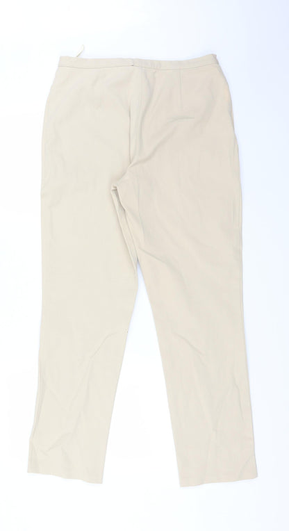 Womens UK Size 14 Preworn Regular Fit  Beige Trousers