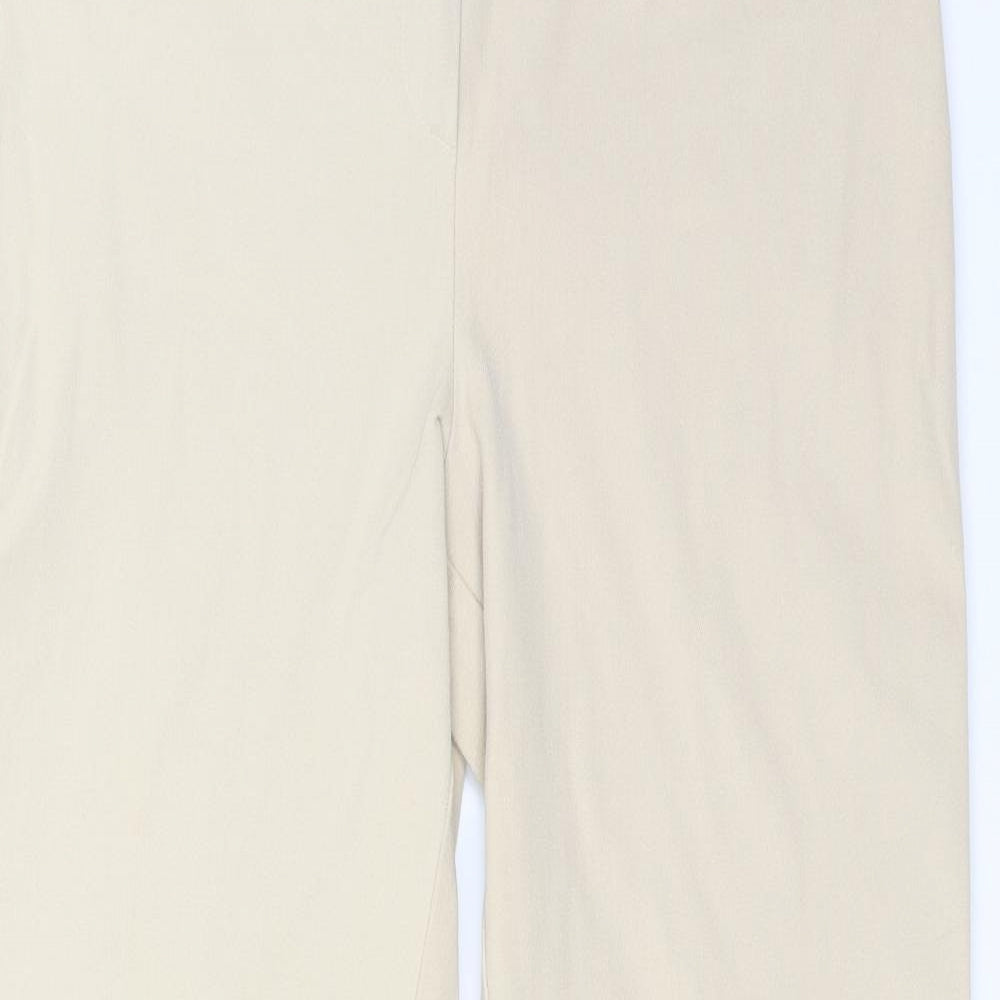 Womens UK Size 14 Preworn Regular Fit  Beige Trousers