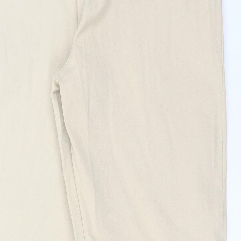 Womens UK Size 14 Preworn Regular Fit  Beige Trousers