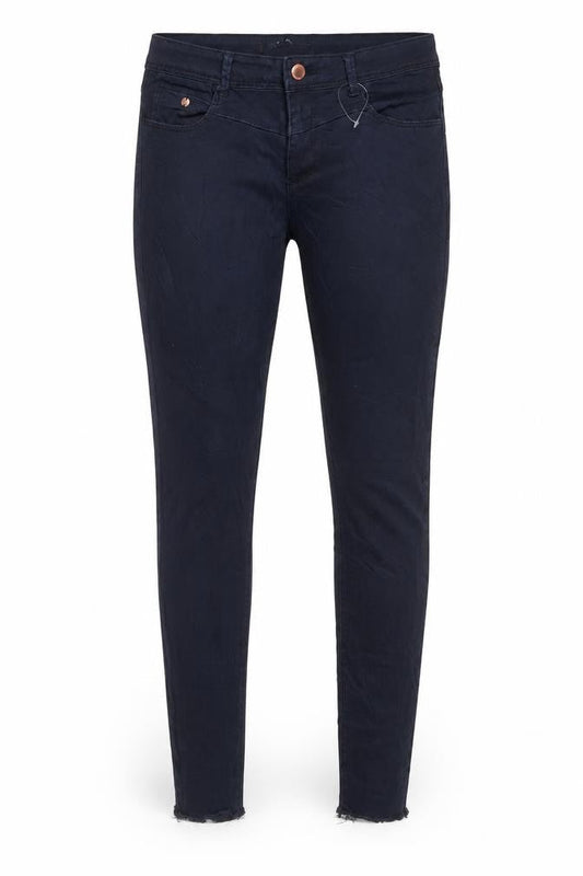 Front view of Amisu women’s blue skinny jeans, size UK 8, 27-inch leg regular