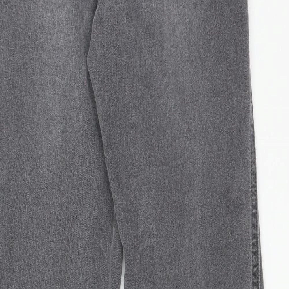 New Look Womens Grey  Cotton Straight Jeans Size 10 L30 in Regular