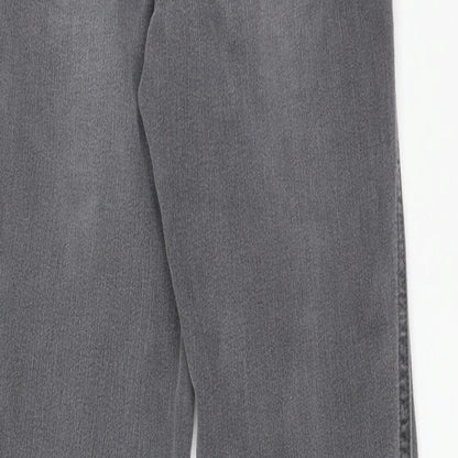 New Look Womens Grey  Cotton Straight Jeans Size 10 L30 in Regular