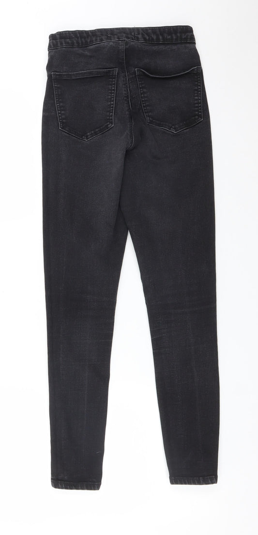 Topshop Womens Black  Cotton Skinny Jeans Size 28 L30 in Regular