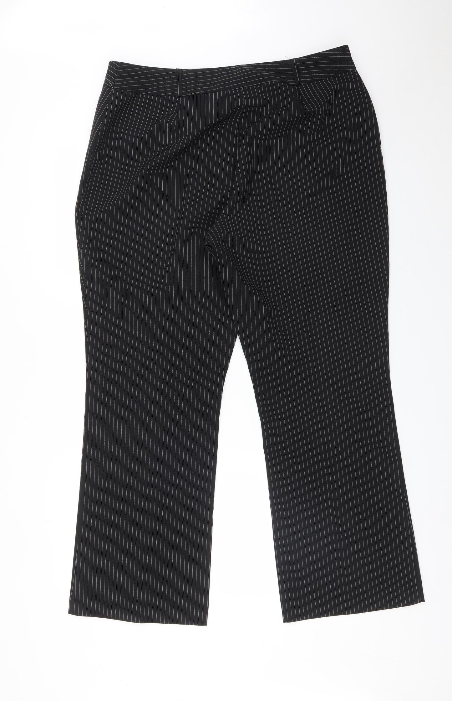 Womens UK Size 16 BHS Regular Fit Dress Pants Black Trousers