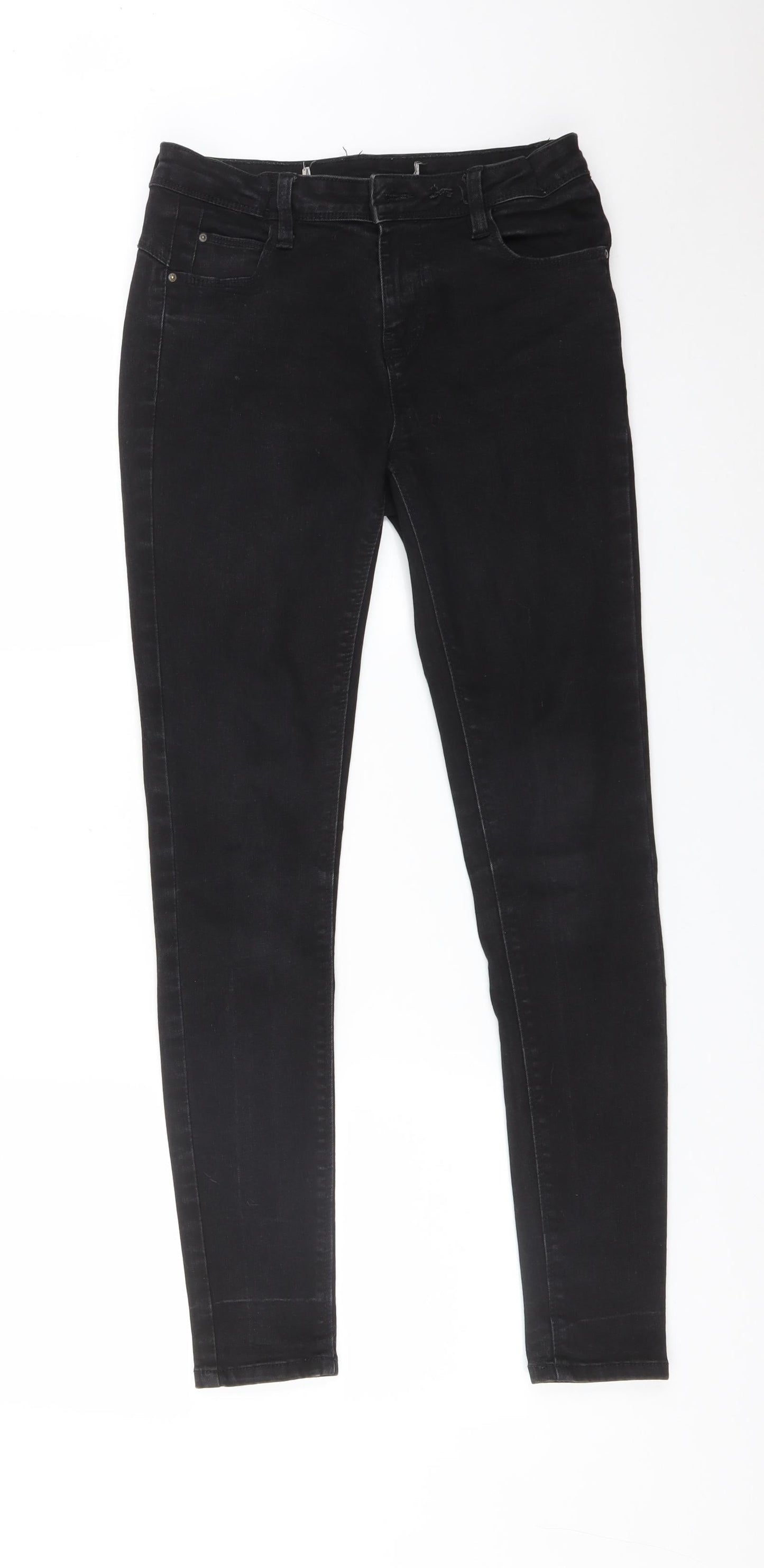 DENIM CO Womens Black  Cotton Skinny Jeans Size 10 L29 in Regular